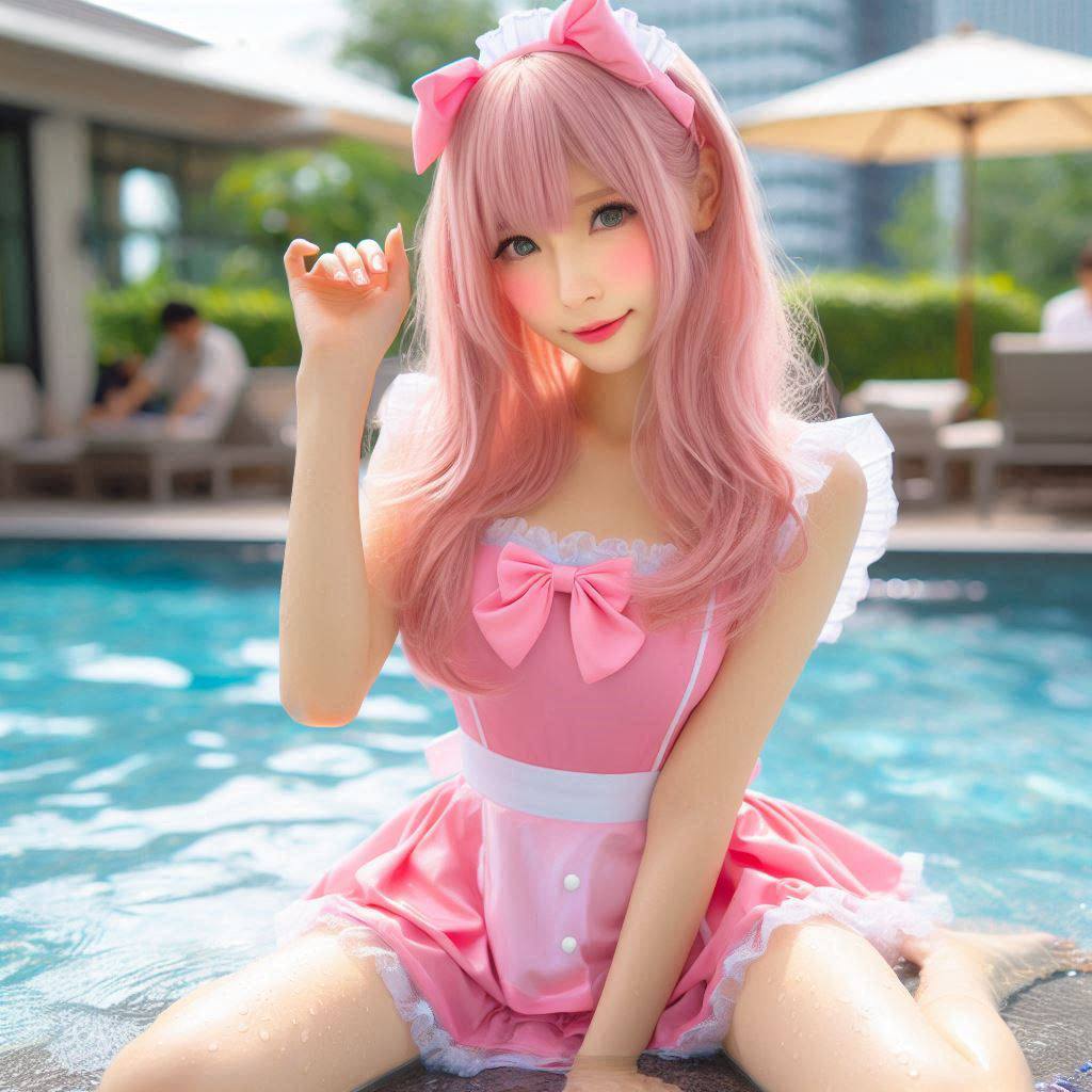 Girls Pool Patting