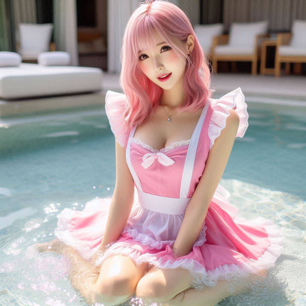 Girls Pool Patting