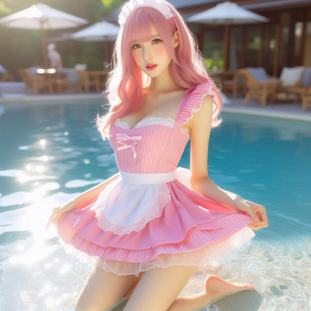 Girls Pool Patting