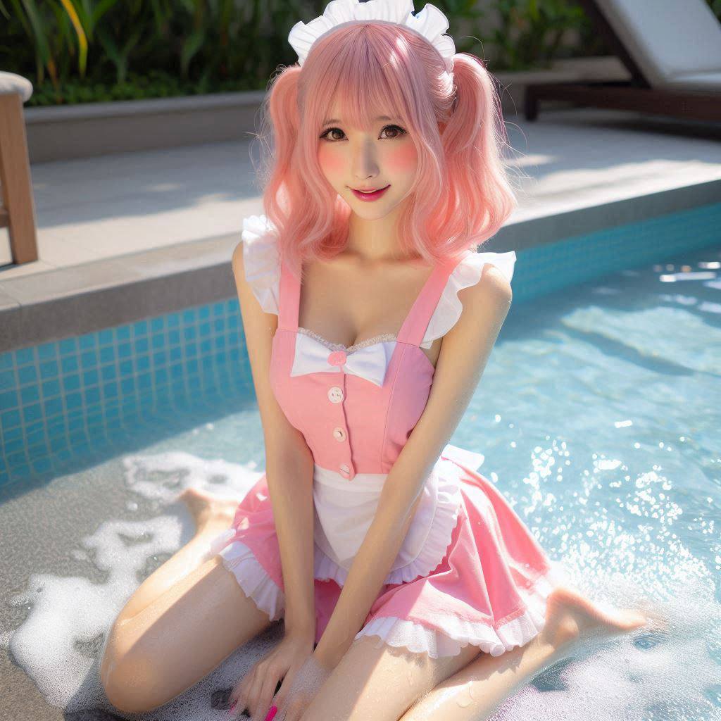 Girls Pool Patting