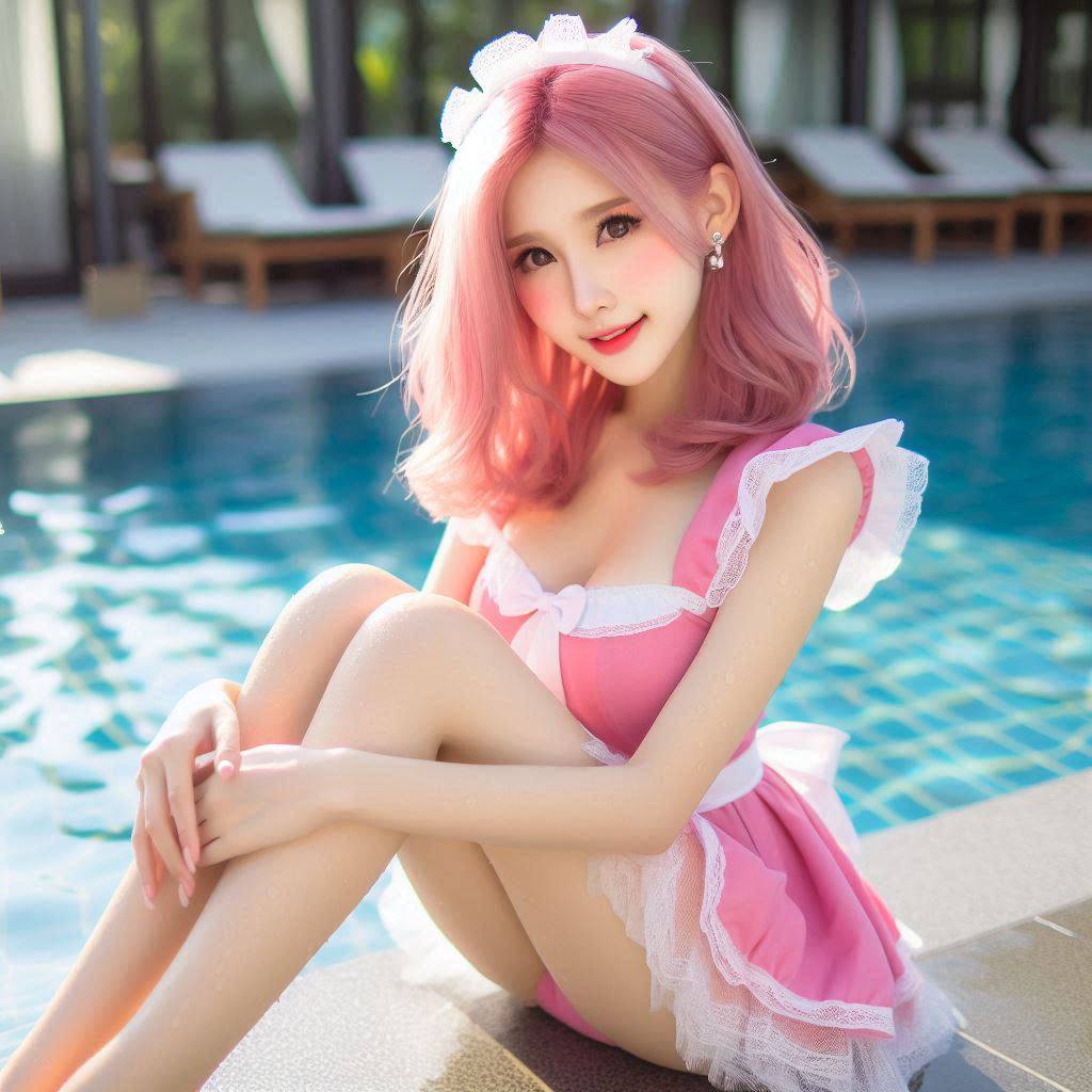 Girls Pool Patting