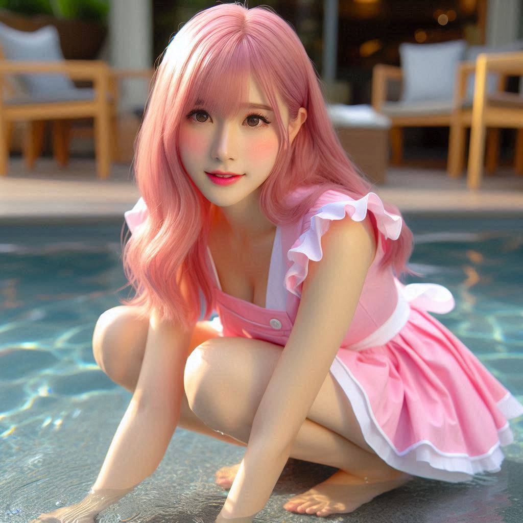 Girls Pool Patting