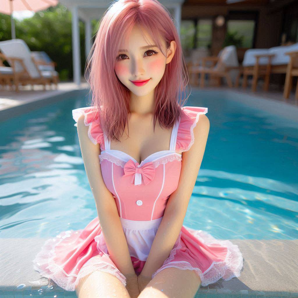 Girls Pool Patting