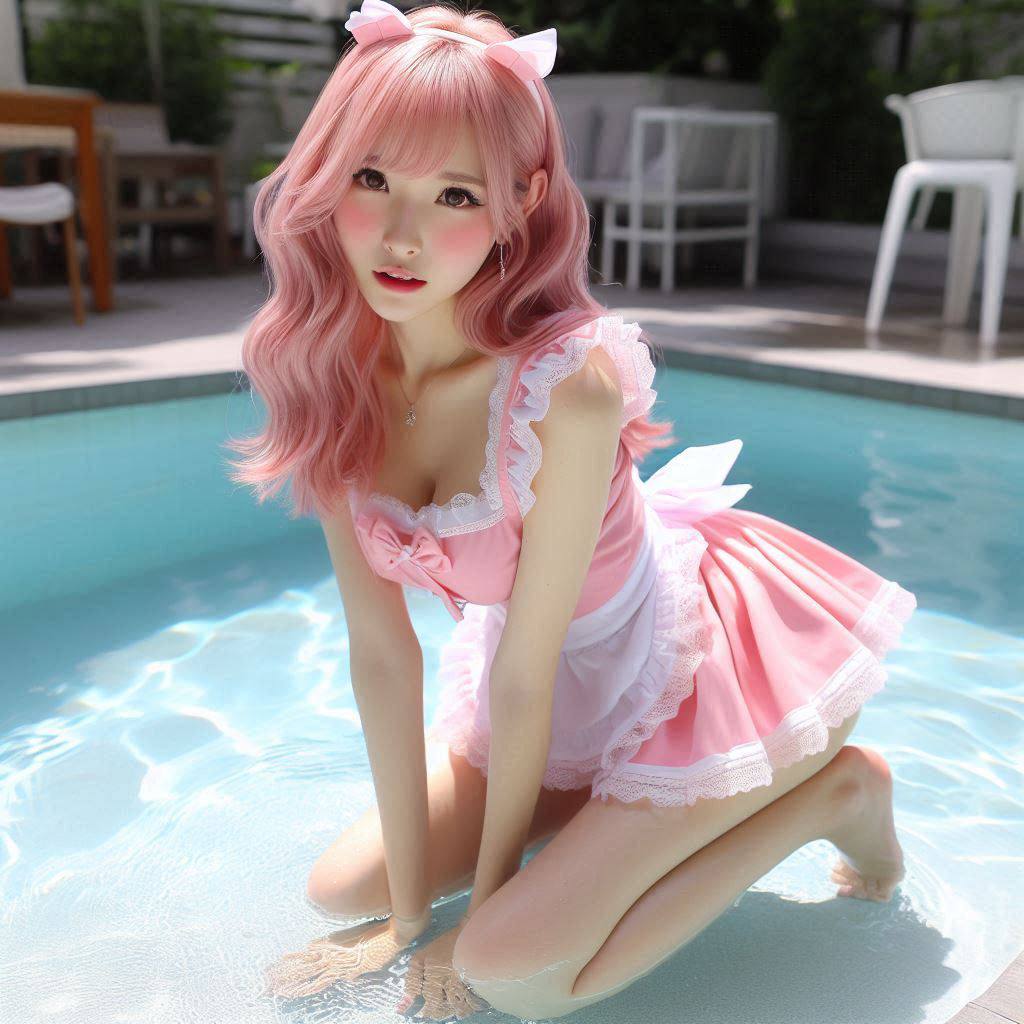 Girls Pool Patting