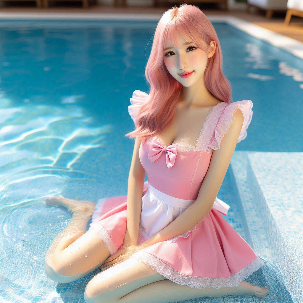Girls Pool Patting