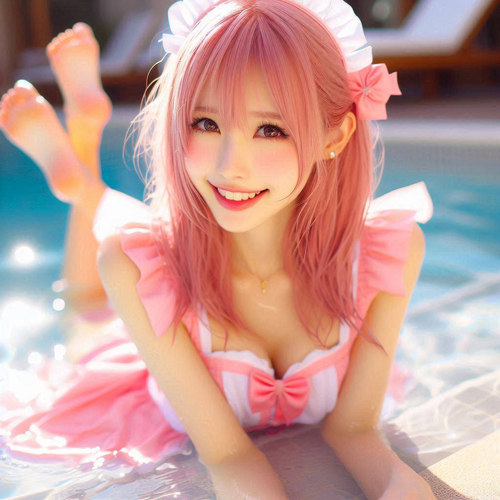 Girls Pool Patting