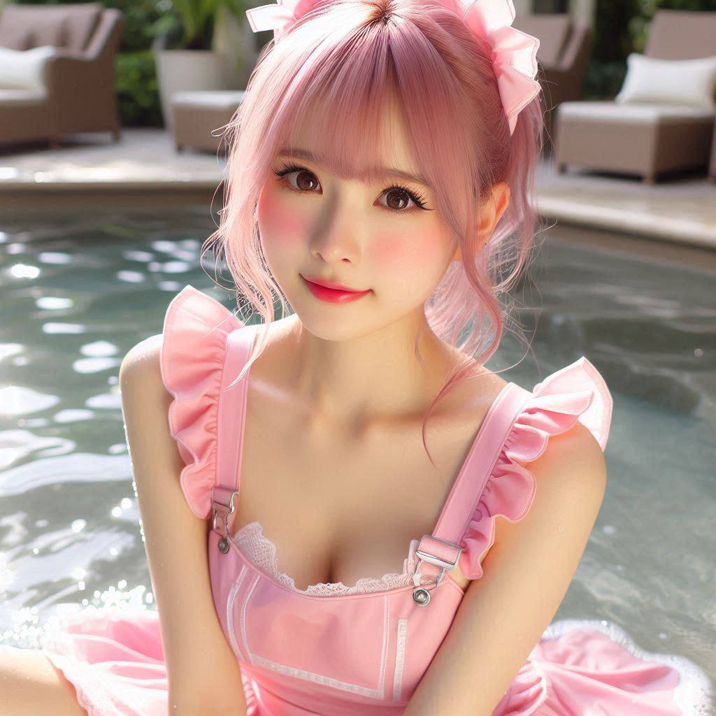 Girls Pool Patting