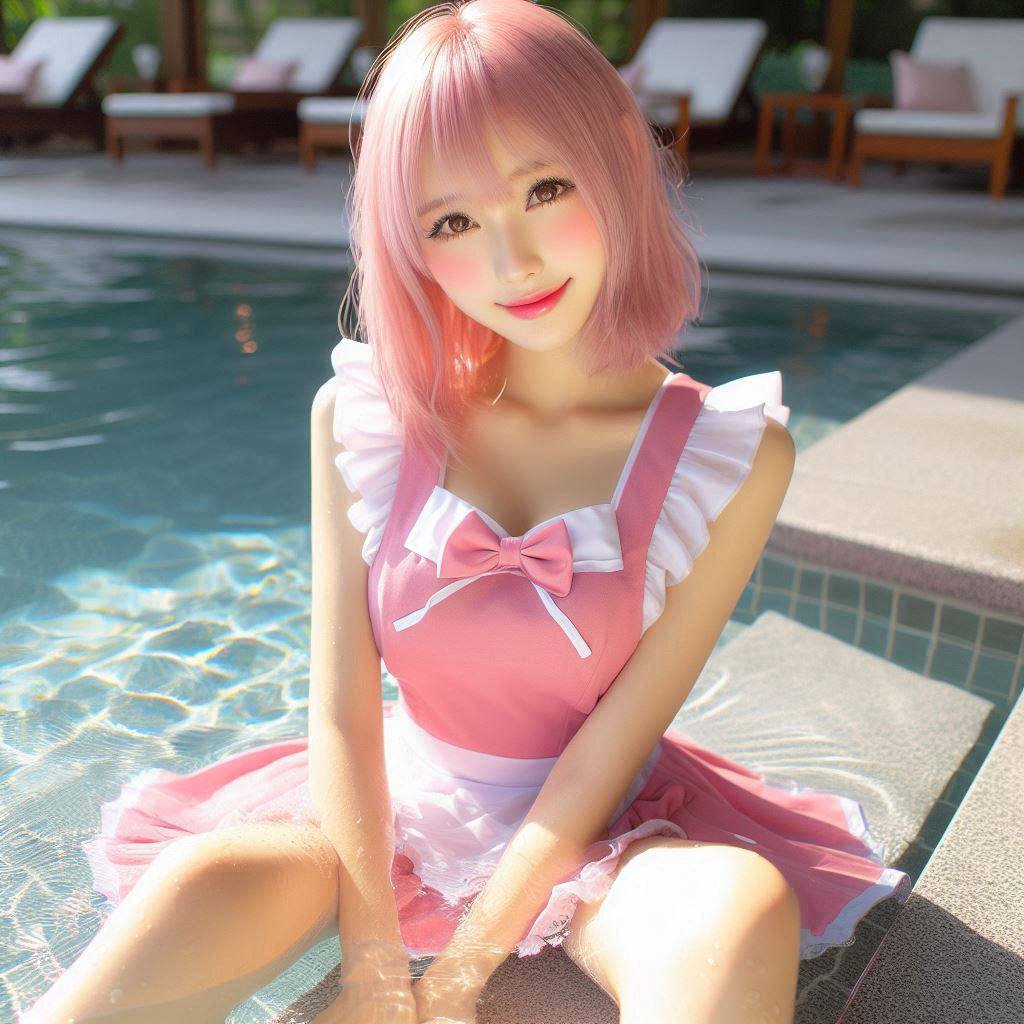 Girls Pool Patting