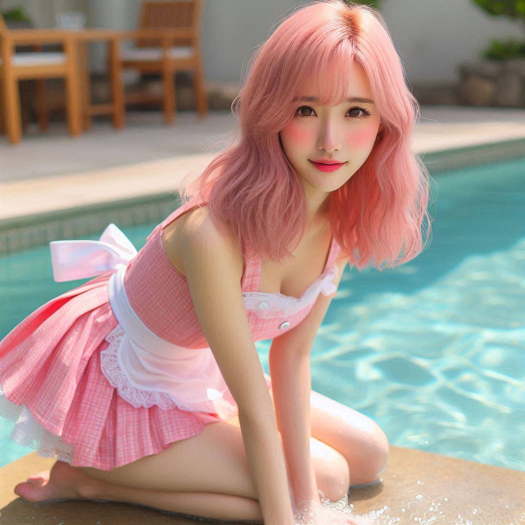 Girls Pool Patting