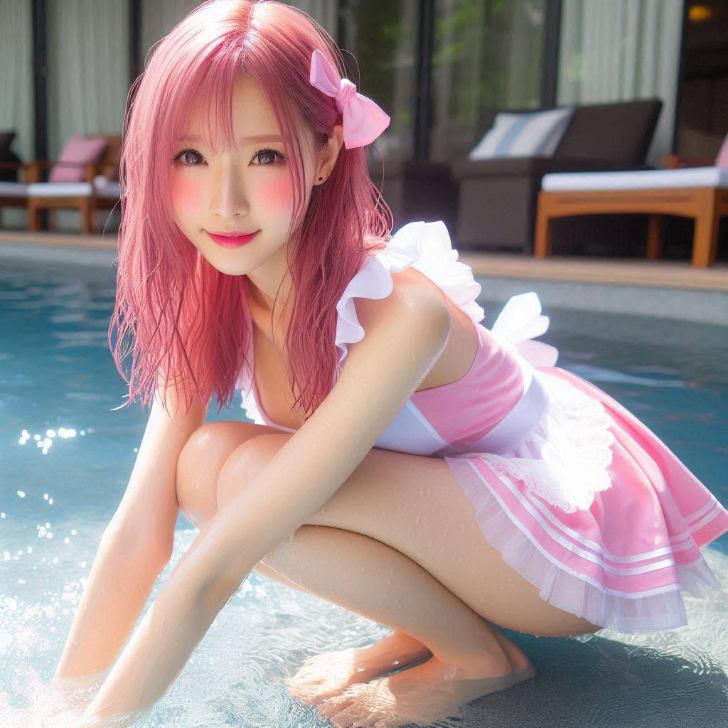 Girls Pool Patting