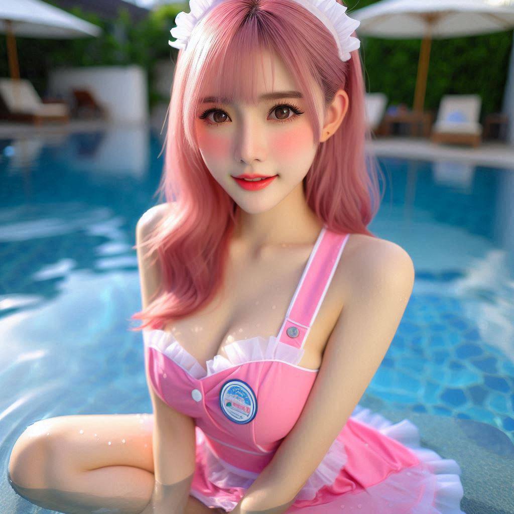 Girls Pool Patting