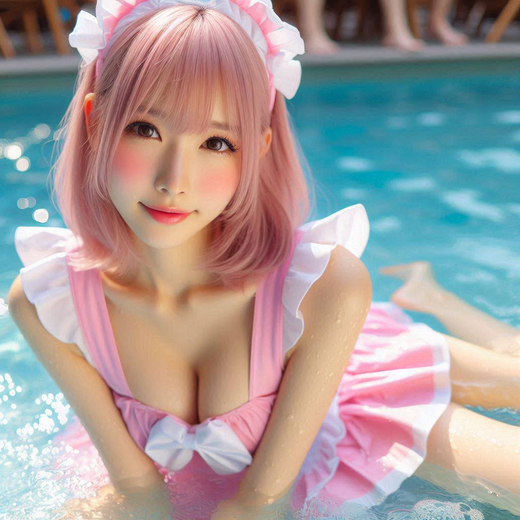 Girls Pool Patting