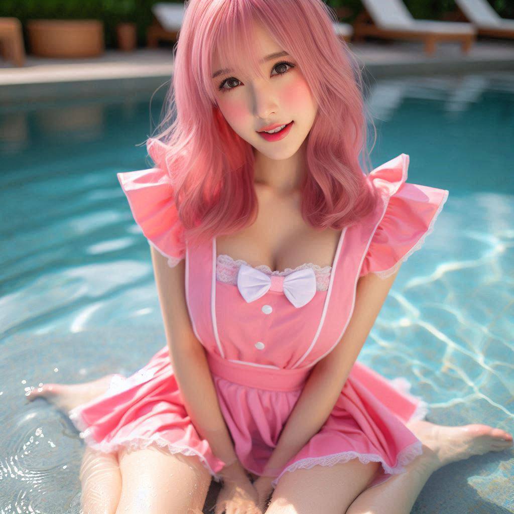Girls Pool Patting