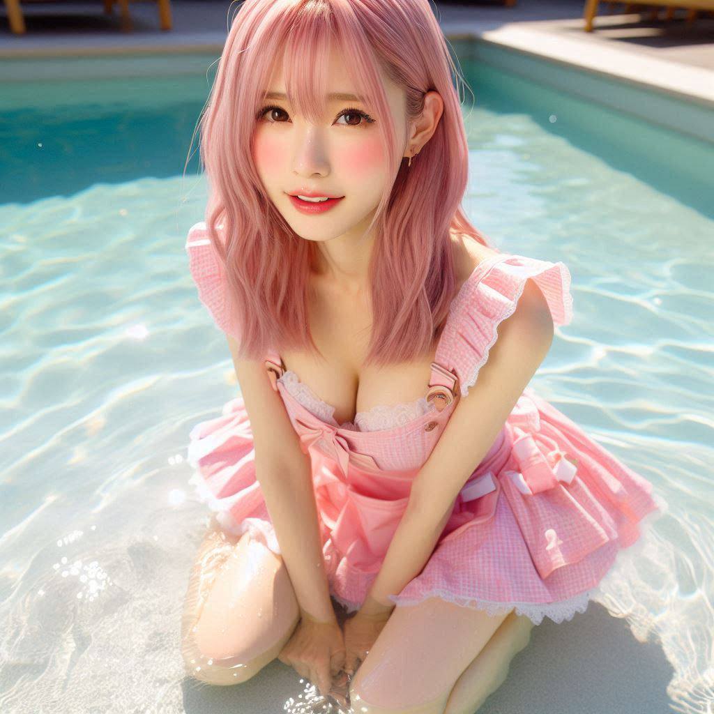 Girls Pool Patting