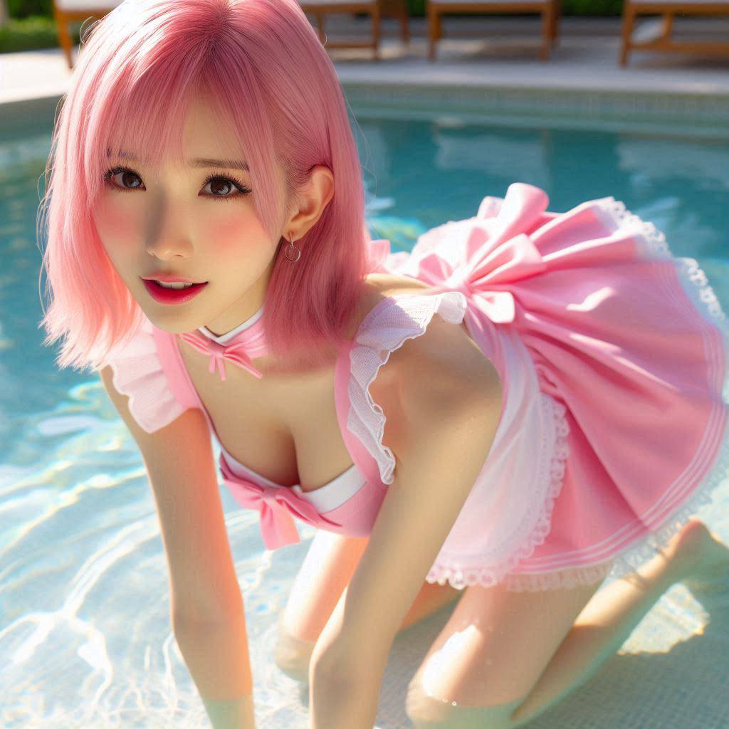 Girls Pool Patting