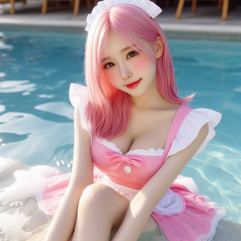 Girls Pool Patting