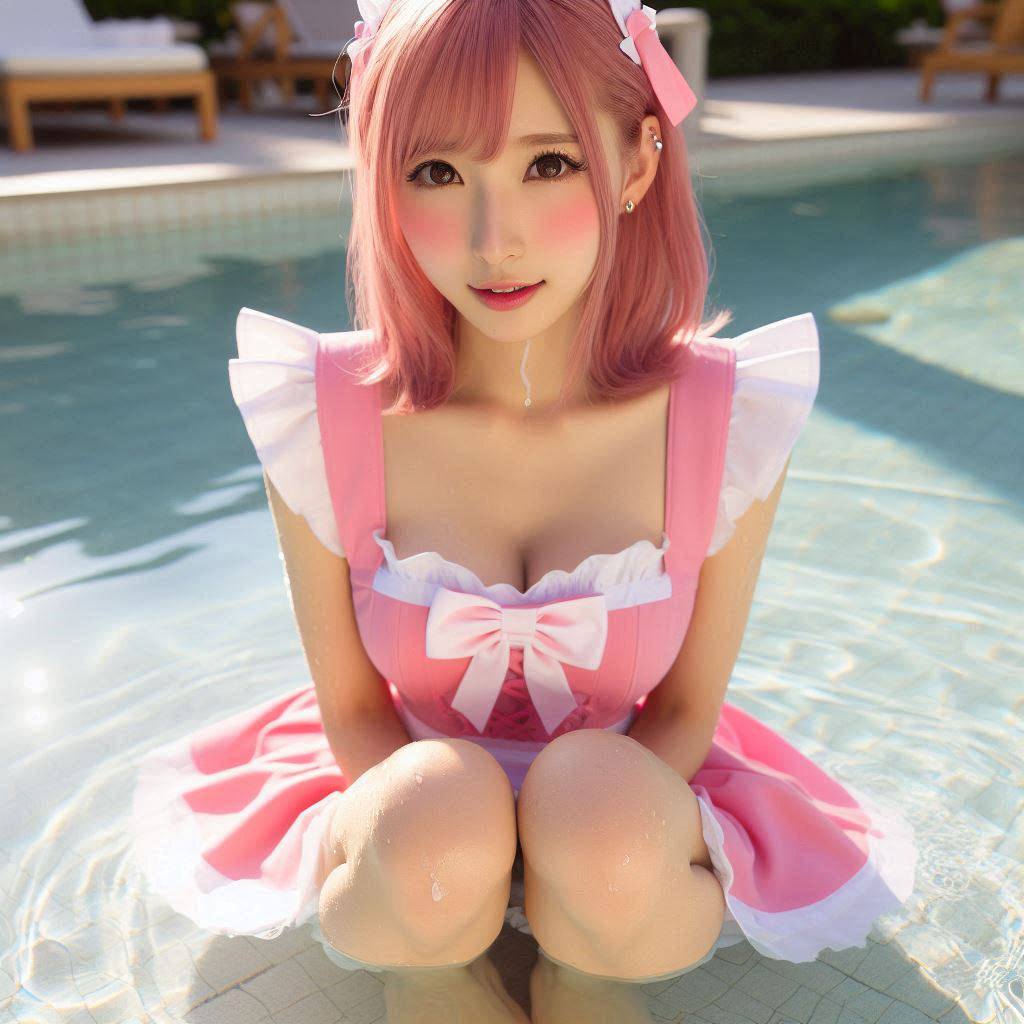 Girls Pool Patting
