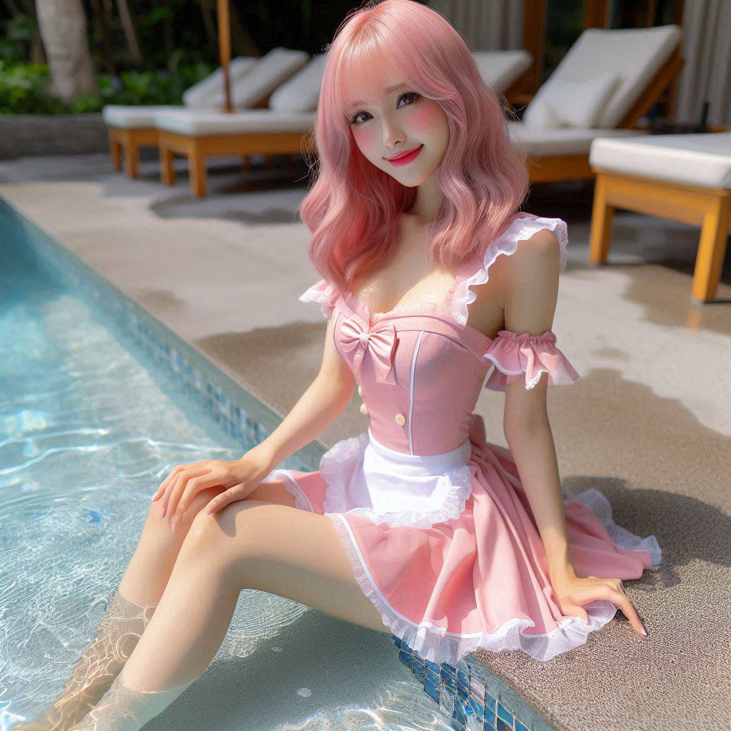 Girls Pool Patting