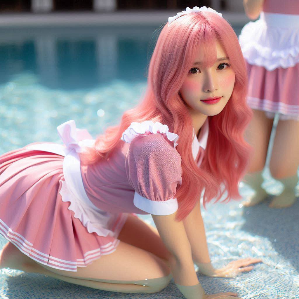 Girls Pool Patting