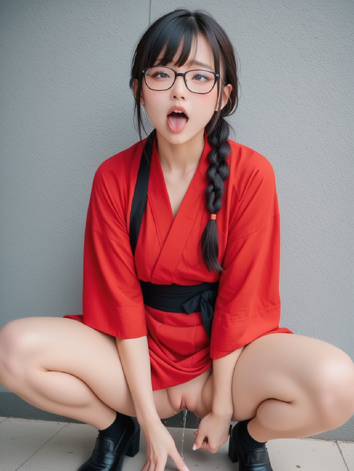 AIart_glasses + – + red + kimono + – + Patreon