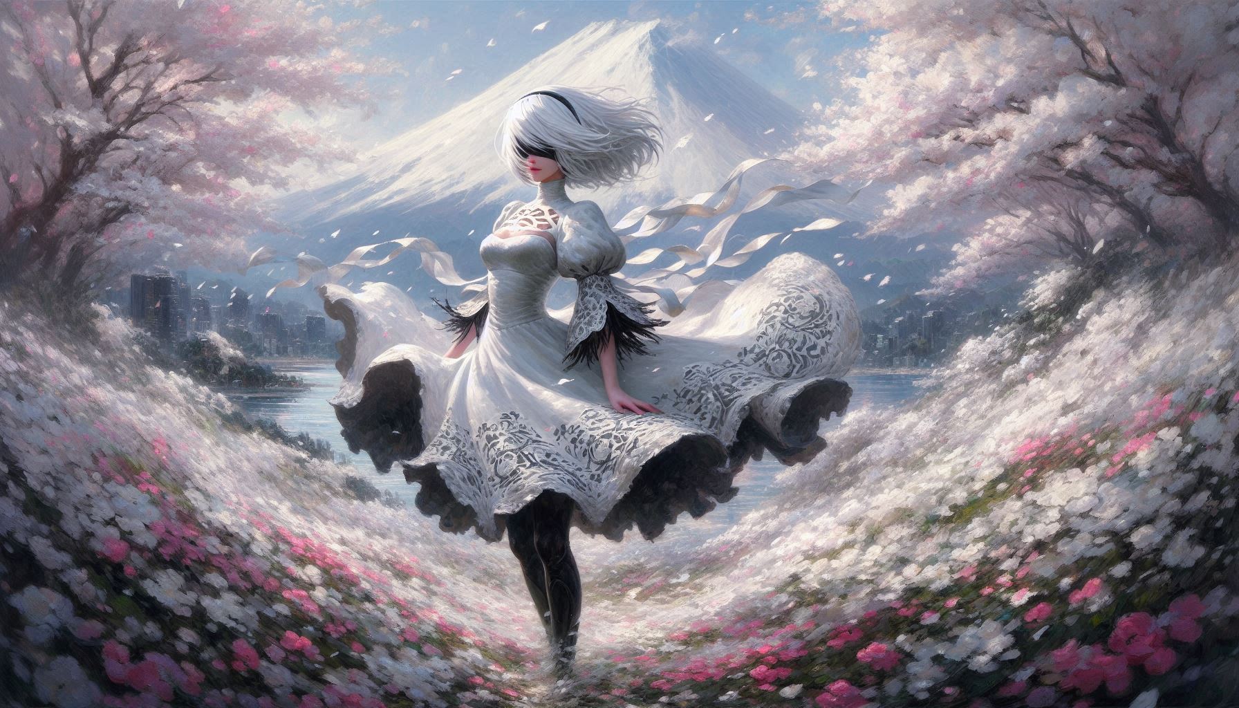 Tifa and 2B