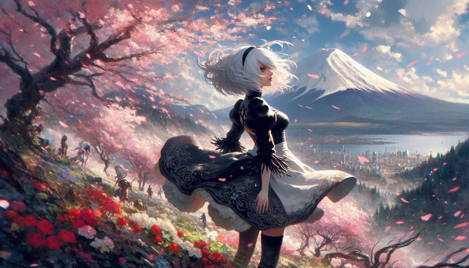 Tifa and 2B