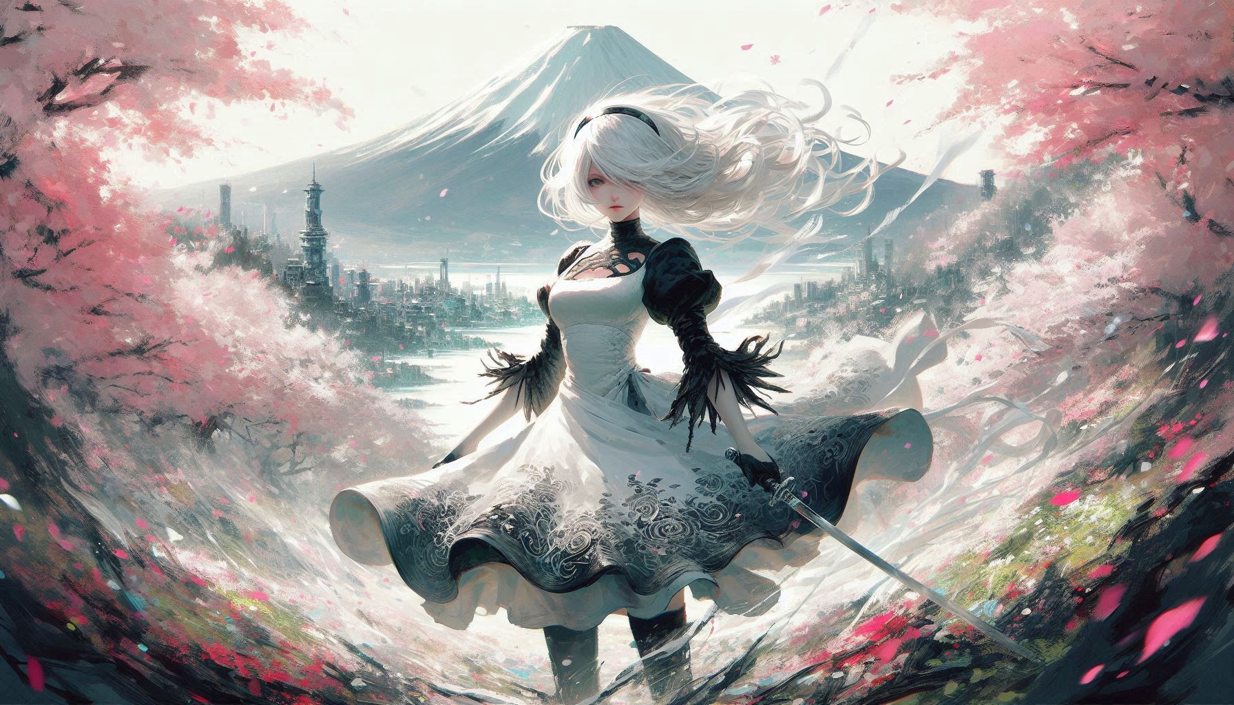 Tifa and 2B