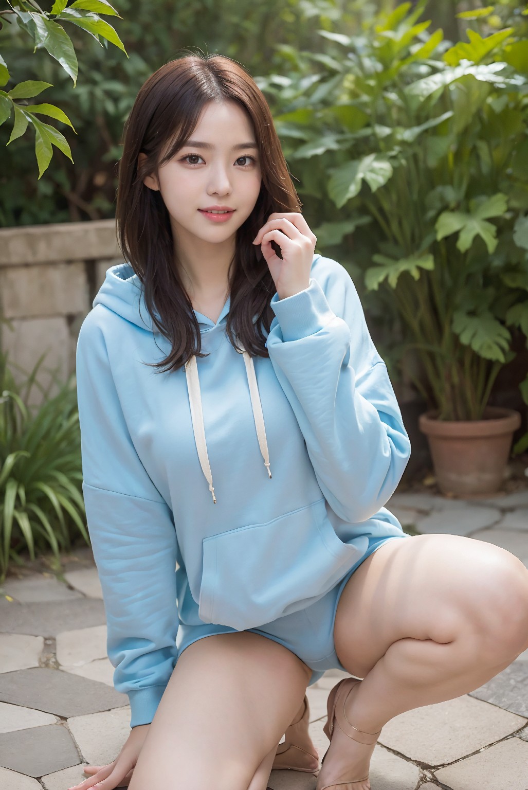 Lingerie and soft hoodie fashion💗