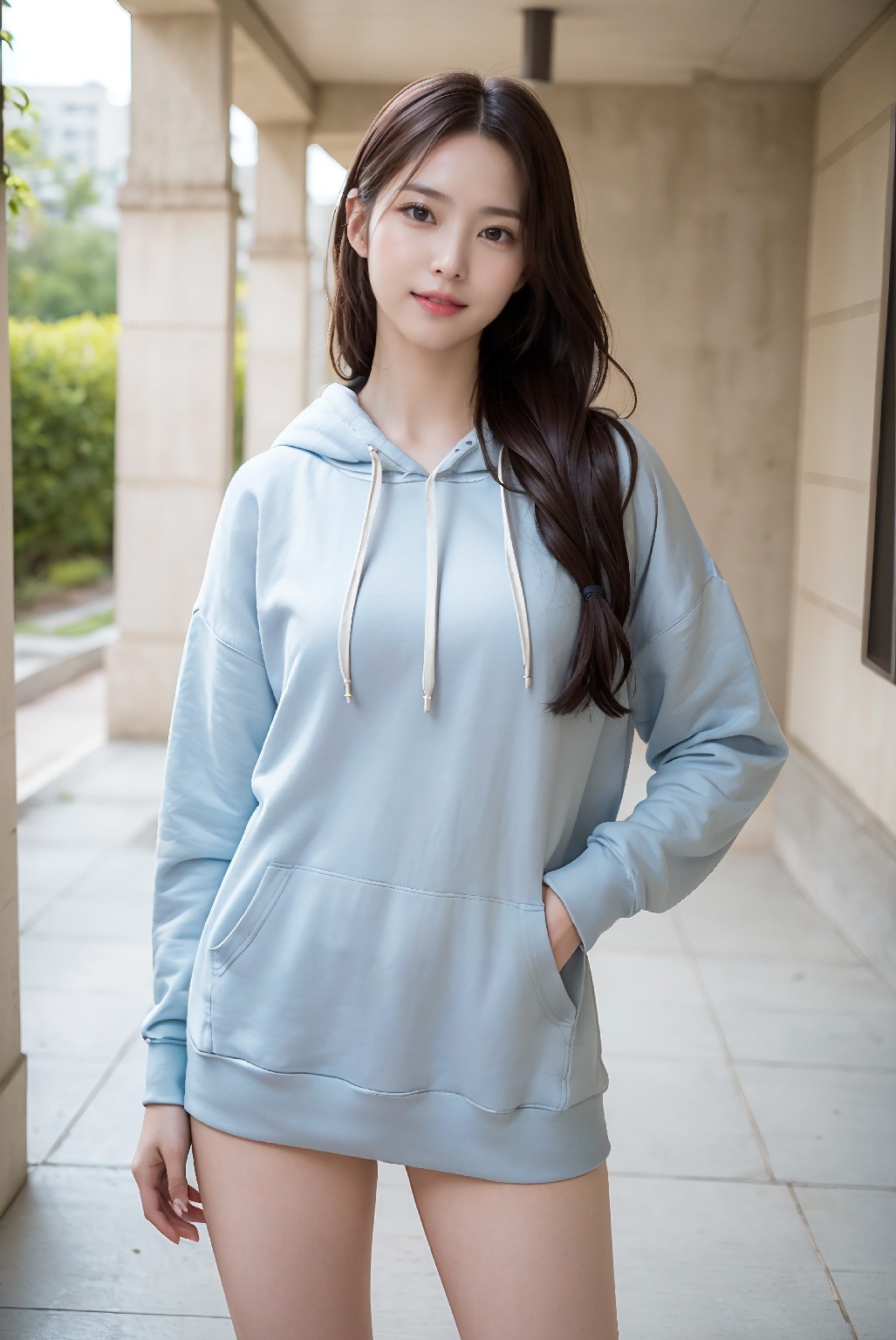 Lingerie and soft hoodie fashion💗