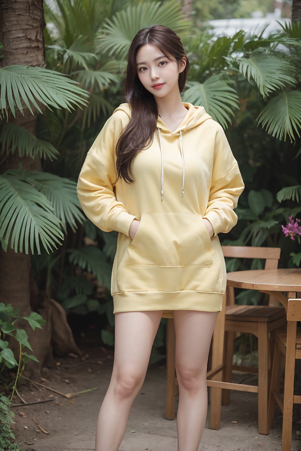 Lingerie and soft hoodie fashion💗