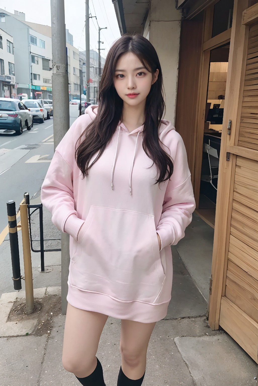 Lingerie and soft hoodie fashion💗
