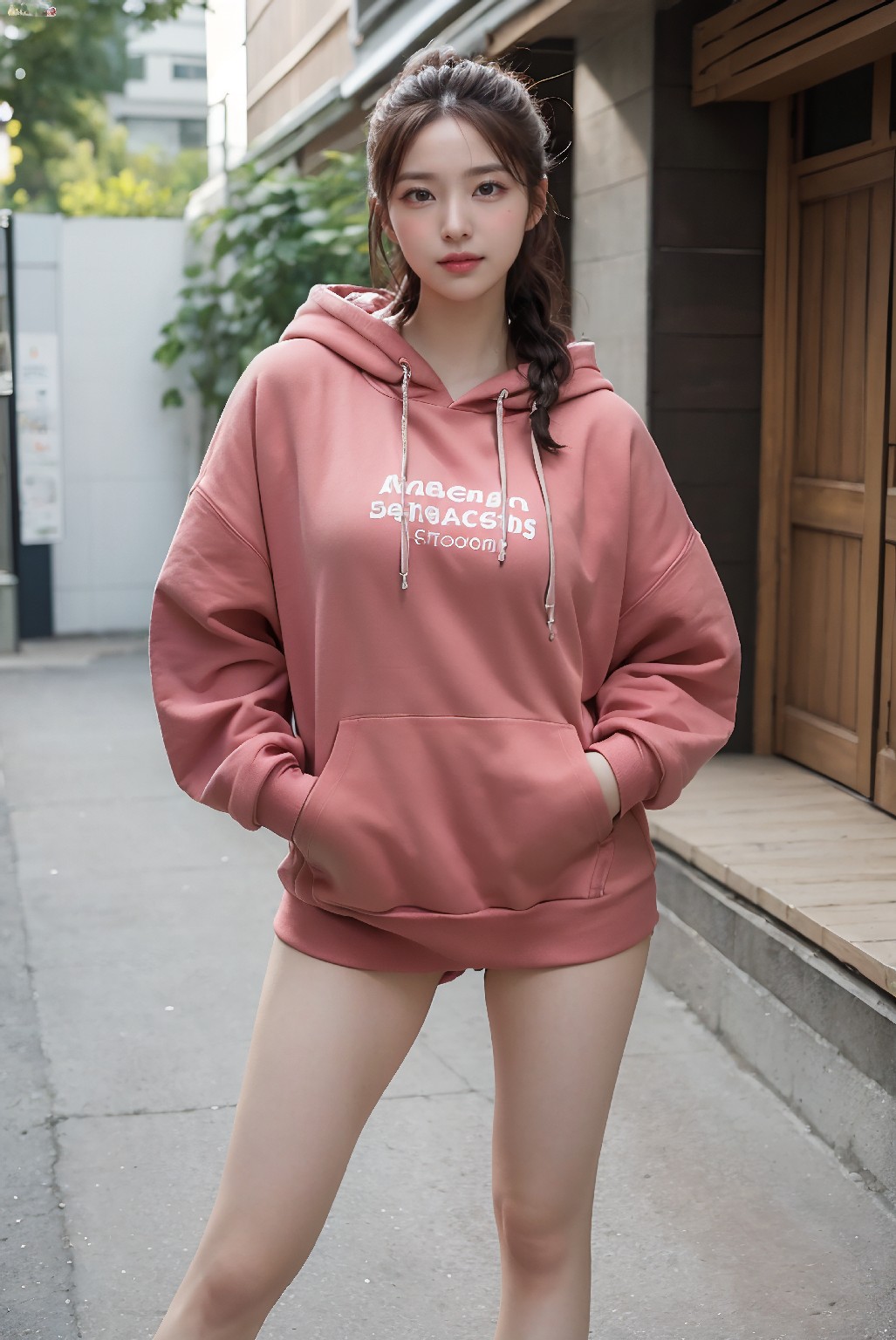 Lingerie and soft hoodie fashion💗