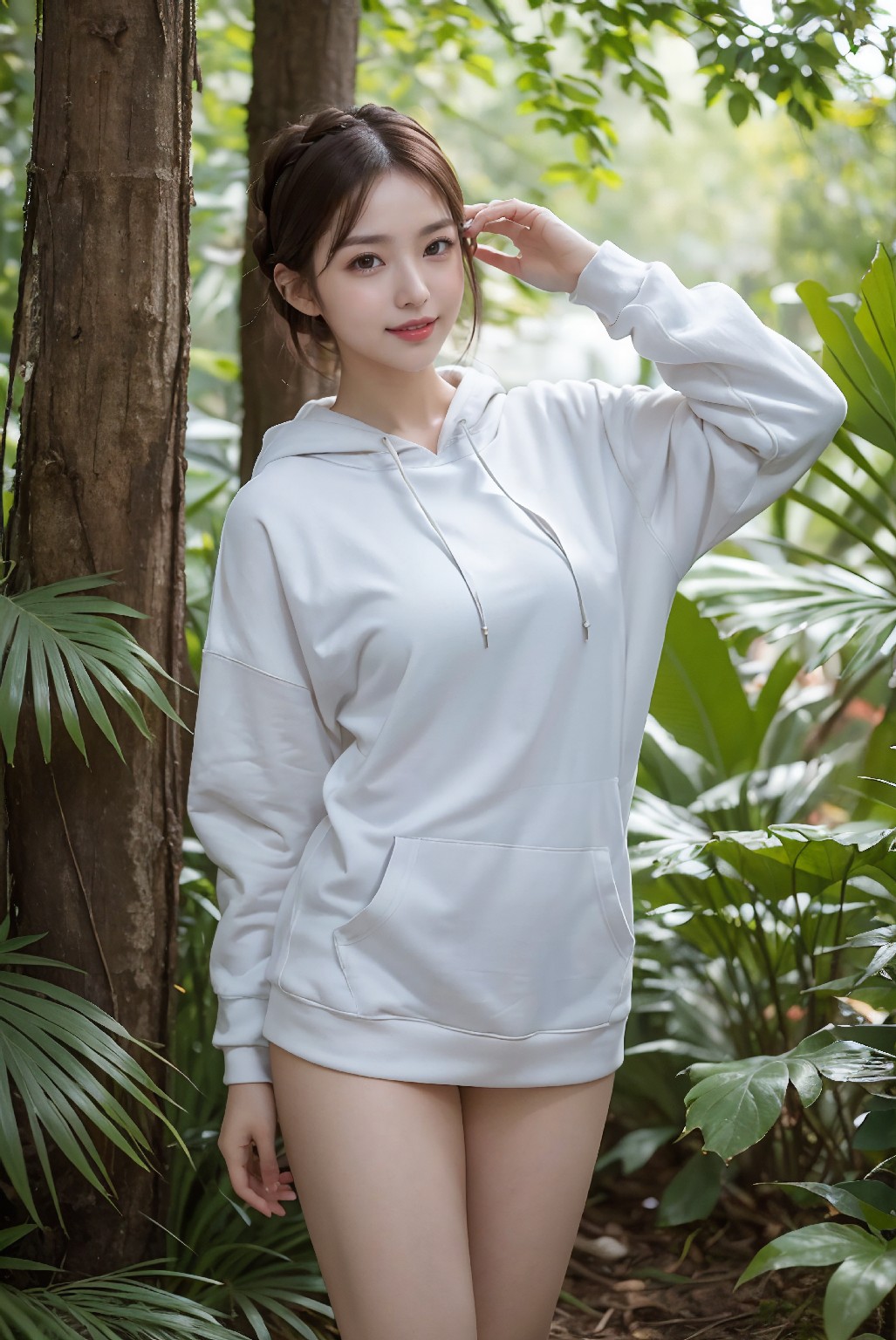 Lingerie and soft hoodie fashion💗