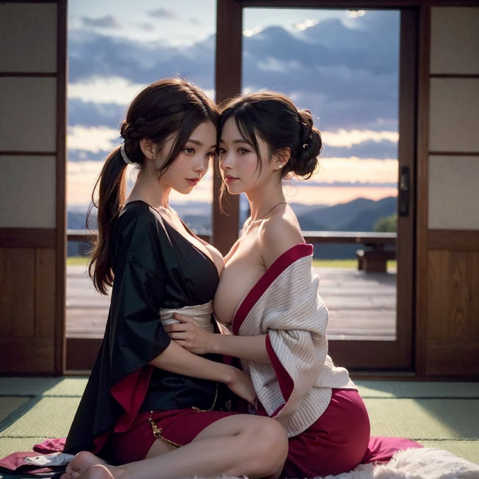 Kimono girl falling IN love IN the room IV