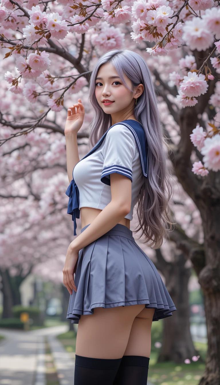 Under the cherry blossom tree