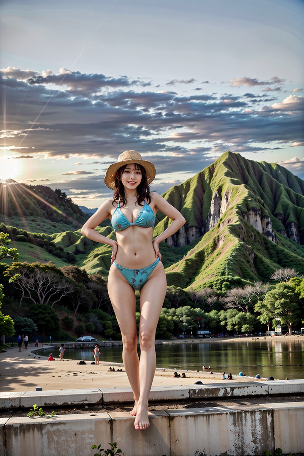 Slender Xhosa. Hawaii Landmarks and Beaches Festival