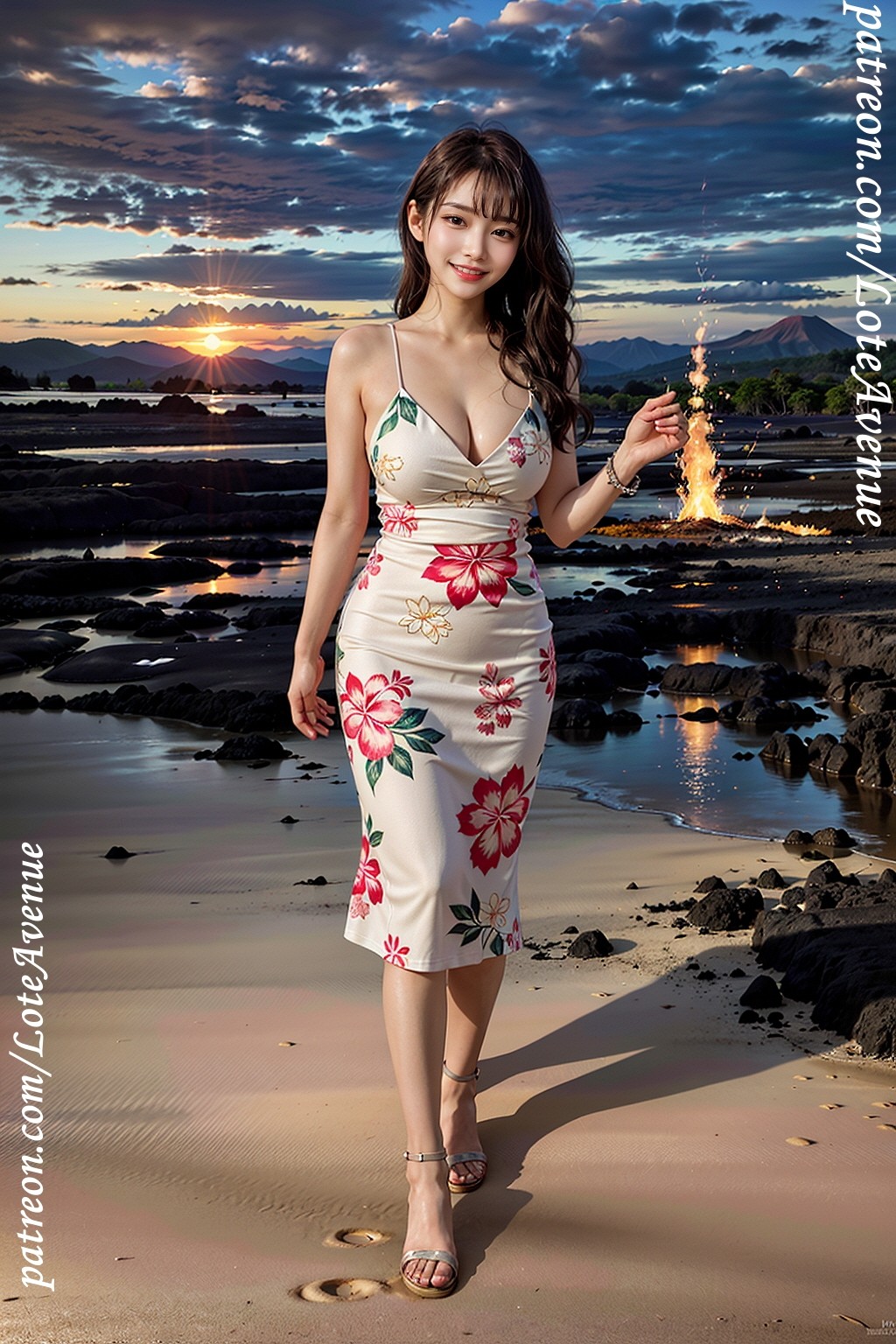 Slender Xhosa. Hawaii Landmarks and Beaches Festival
