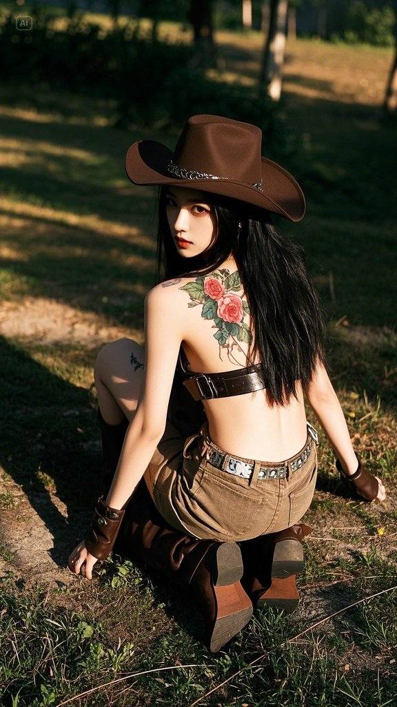Cowgirl external patting