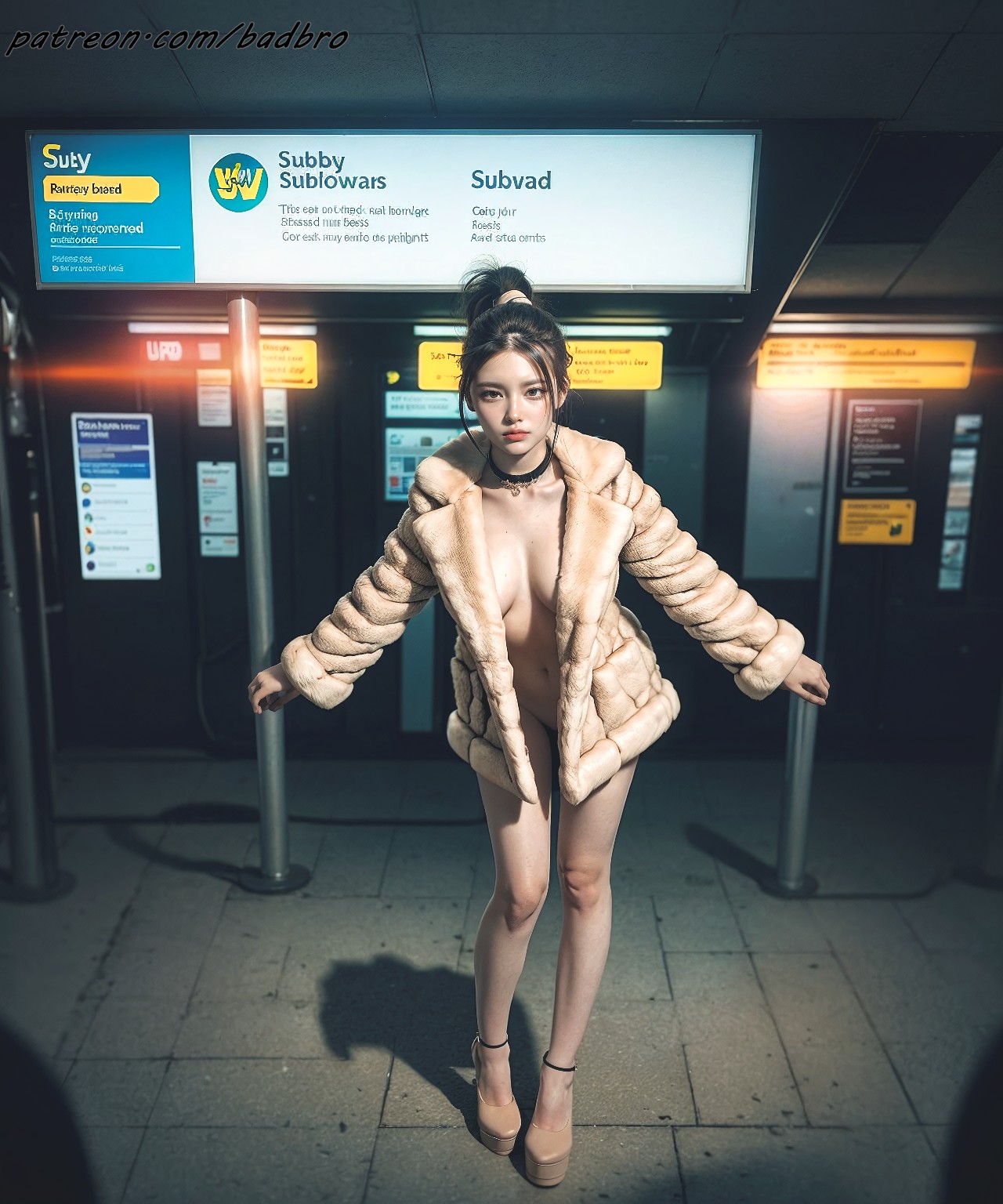 Exhibitionism-cafe, spreadleg
