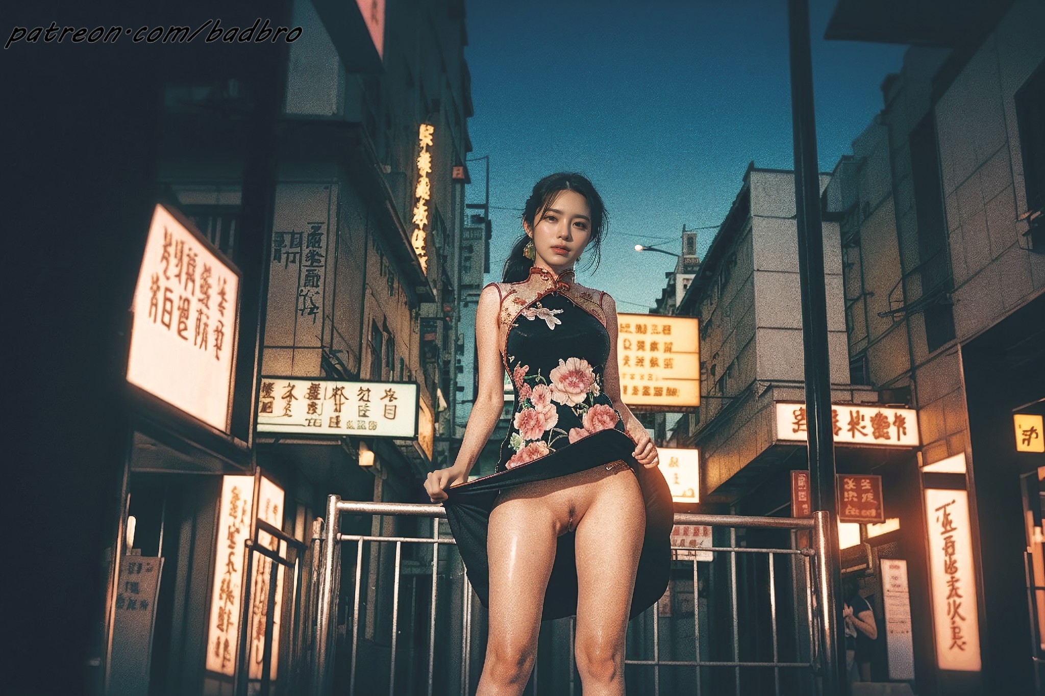 Hong + Kong + street + - + cheongsam, + hairy + pussy