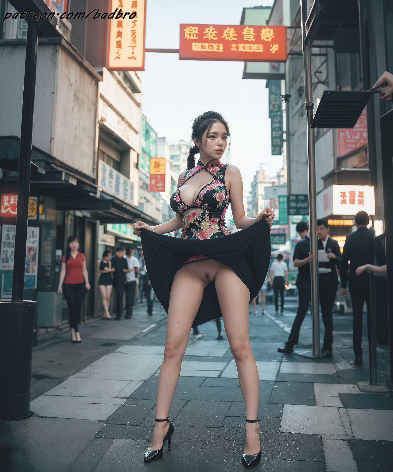 Hong + Kong + street + - + cheongsam, + hairy + pussy