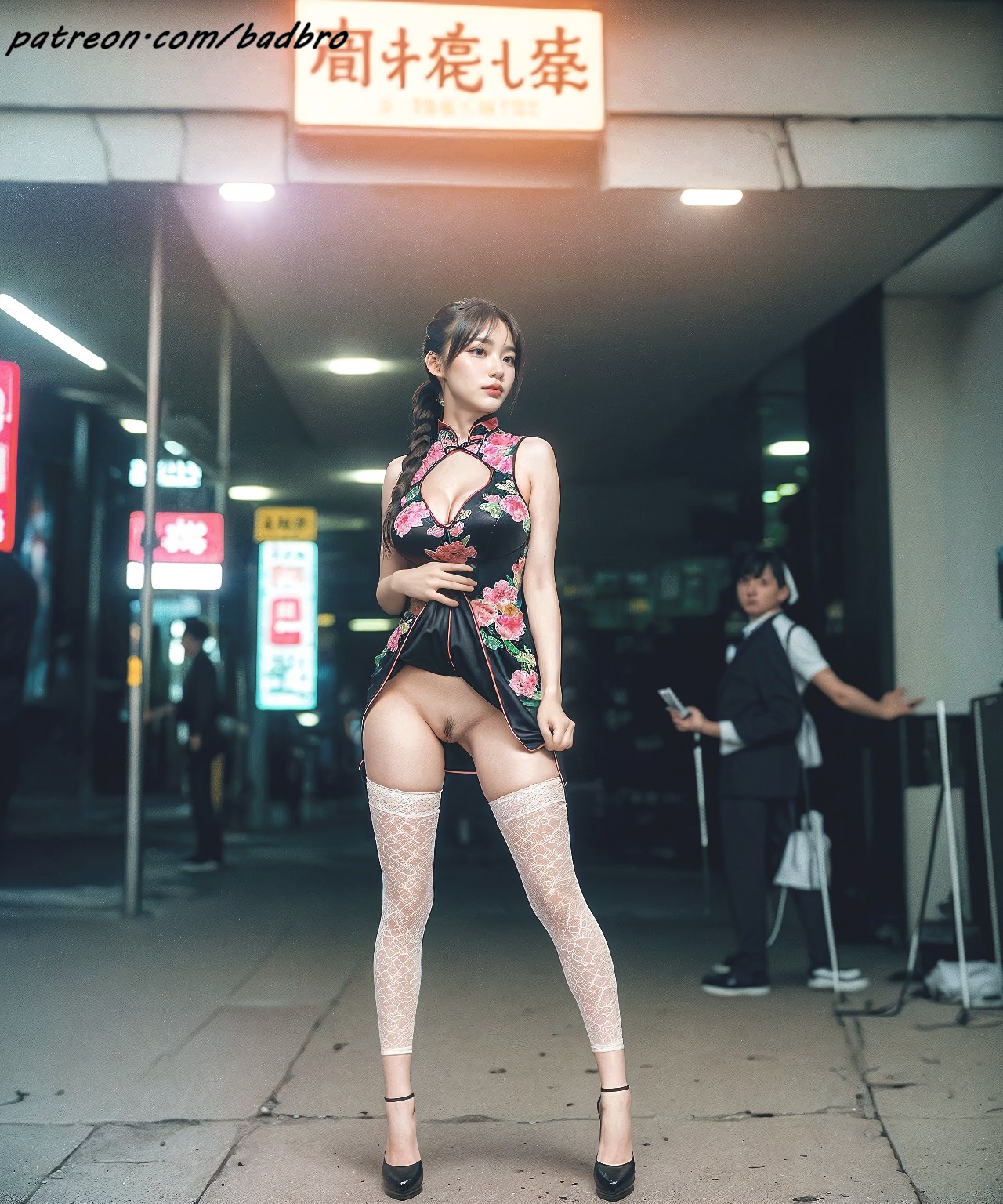 Hong + Kong + street + - + cheongsam, + hairy + pussy