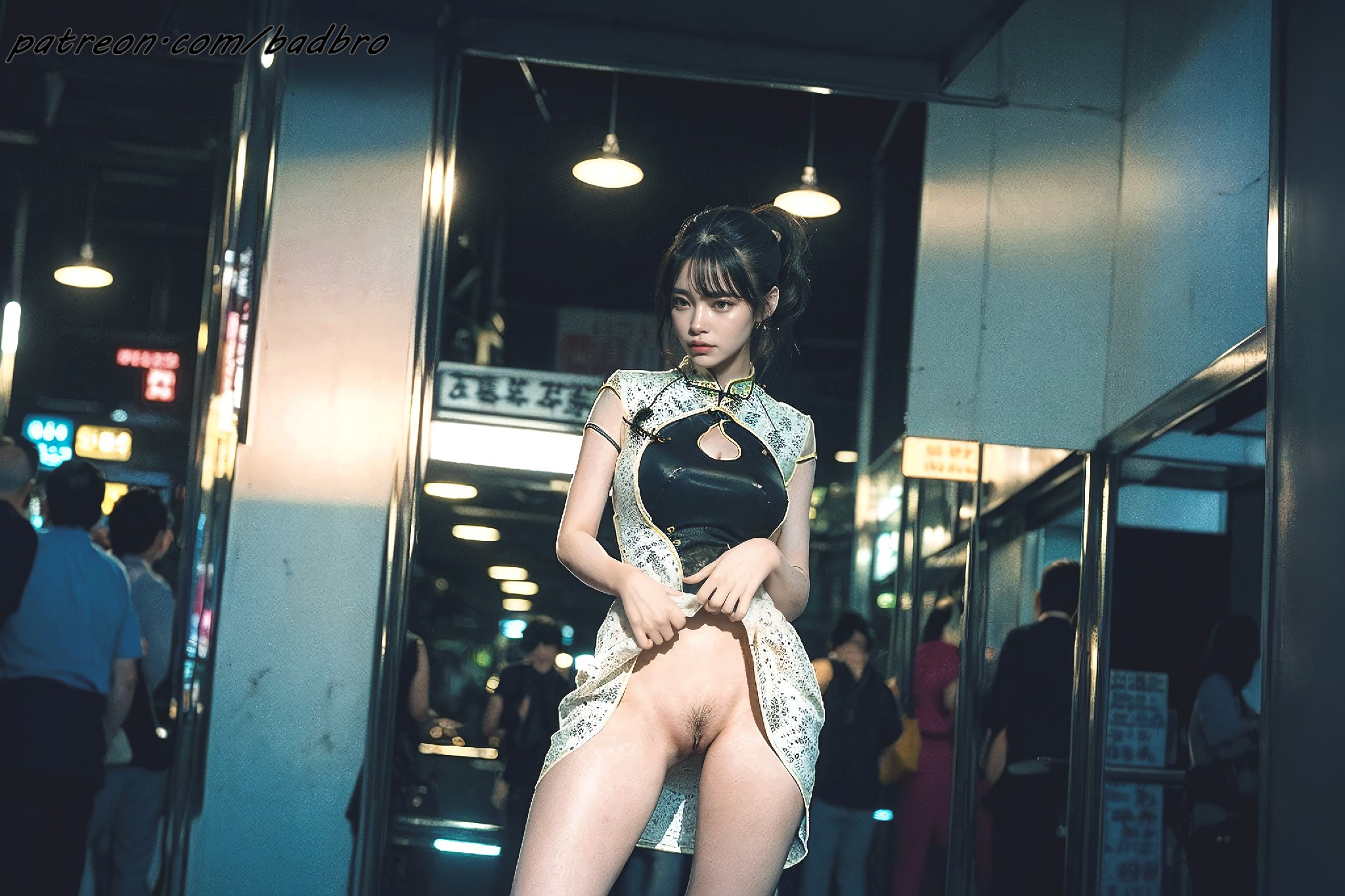 Hong + Kong + street + - + cheongsam, + hairy + pussy