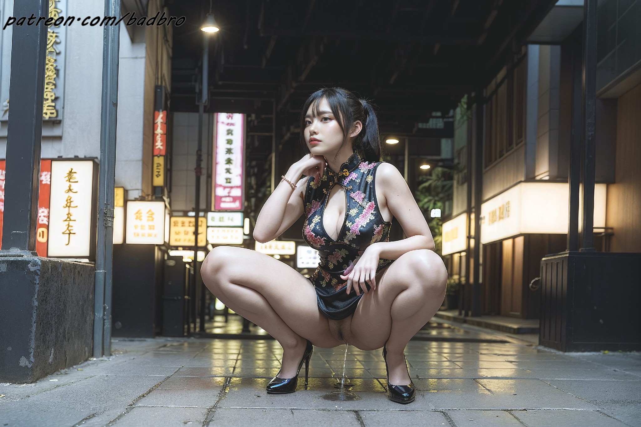 Hong + Kong + street + - + cheongsam, + hairy + pussy