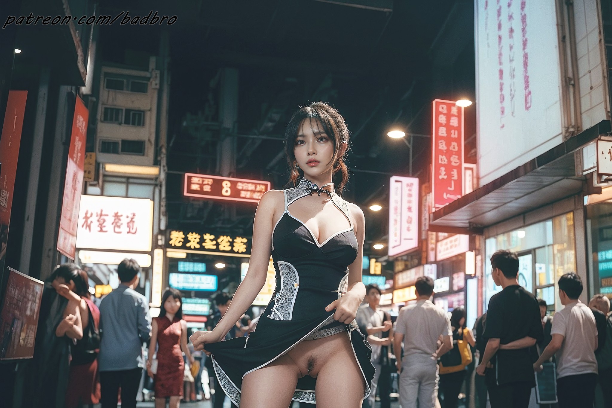 Hong + Kong + street + - + cheongsam, + hairy + pussy