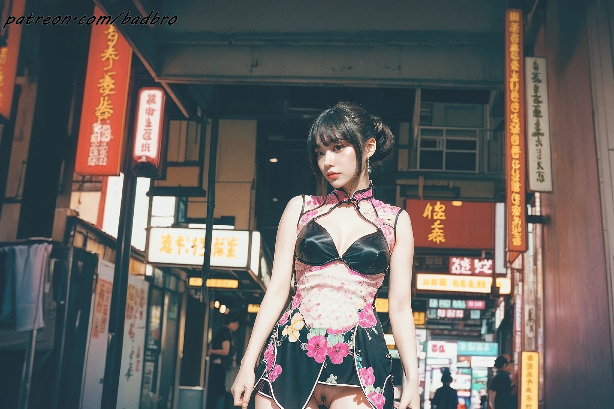 Hong + Kong + street + - + cheongsam, + hairy + pussy