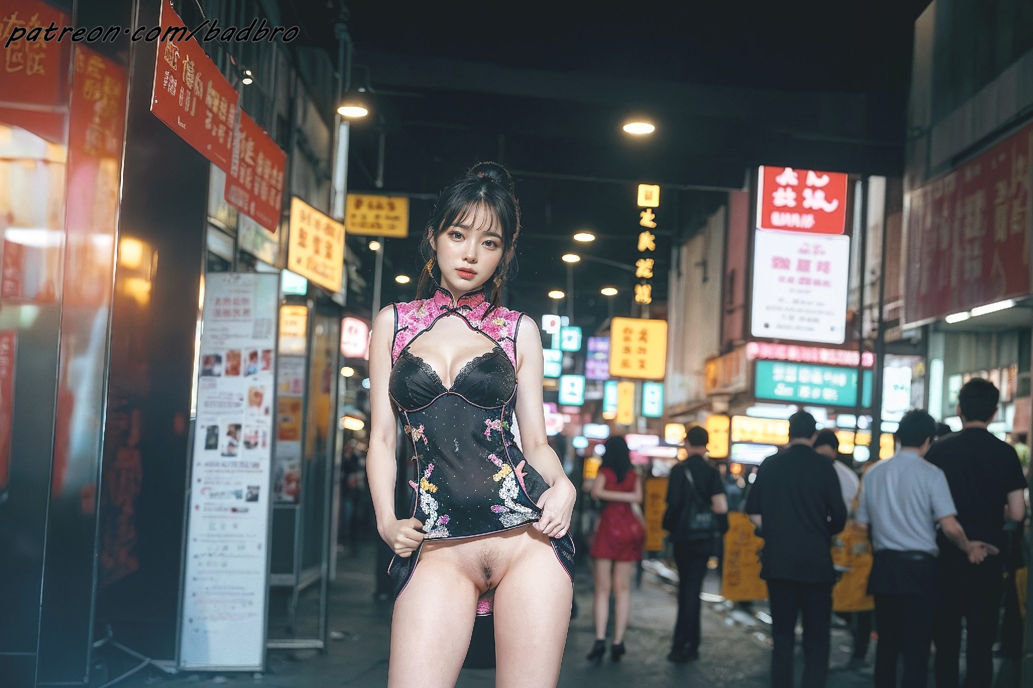 Hong + Kong + street + - + cheongsam, + hairy + pussy