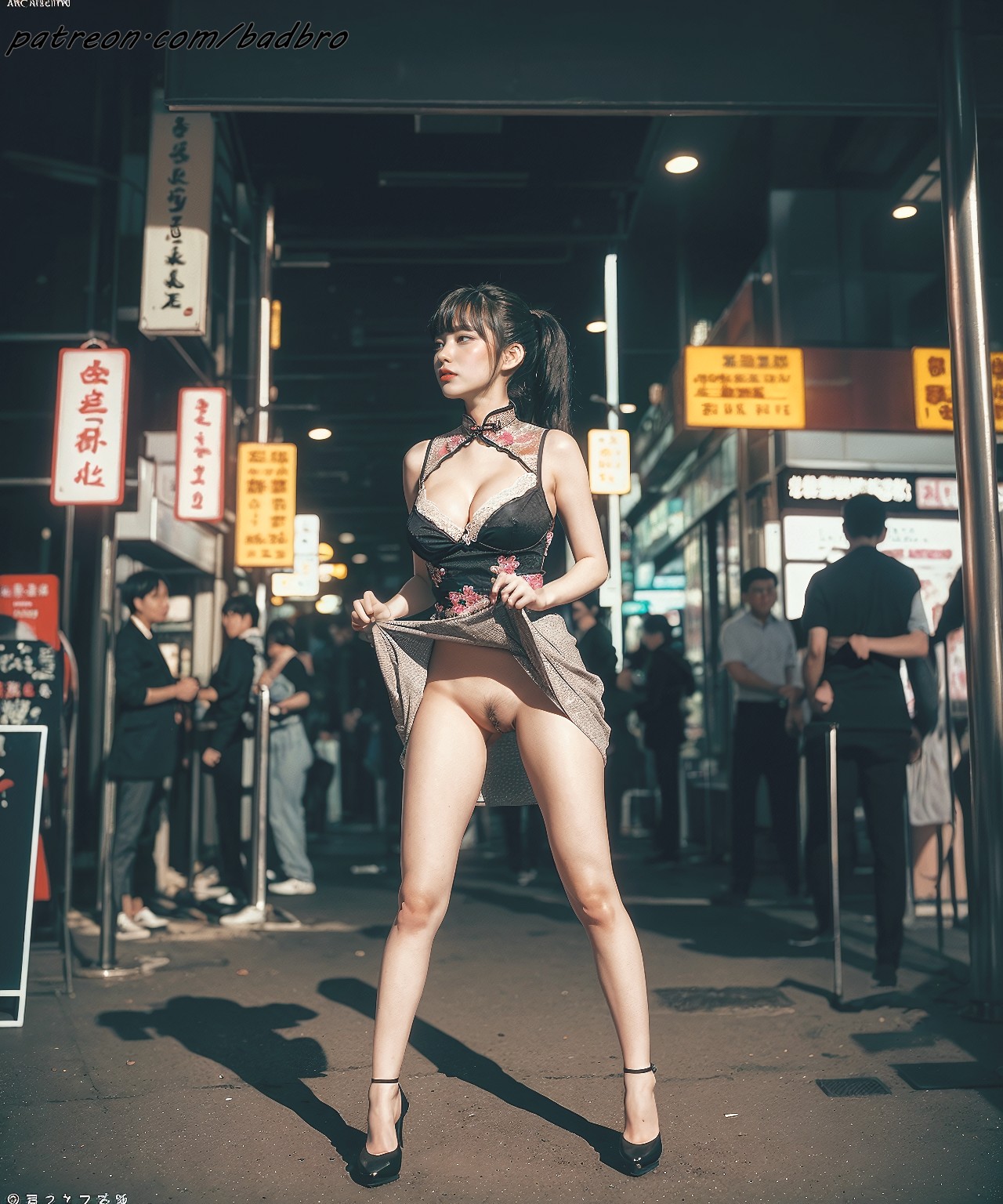 Hong + Kong + street + - + cheongsam, + hairy + pussy