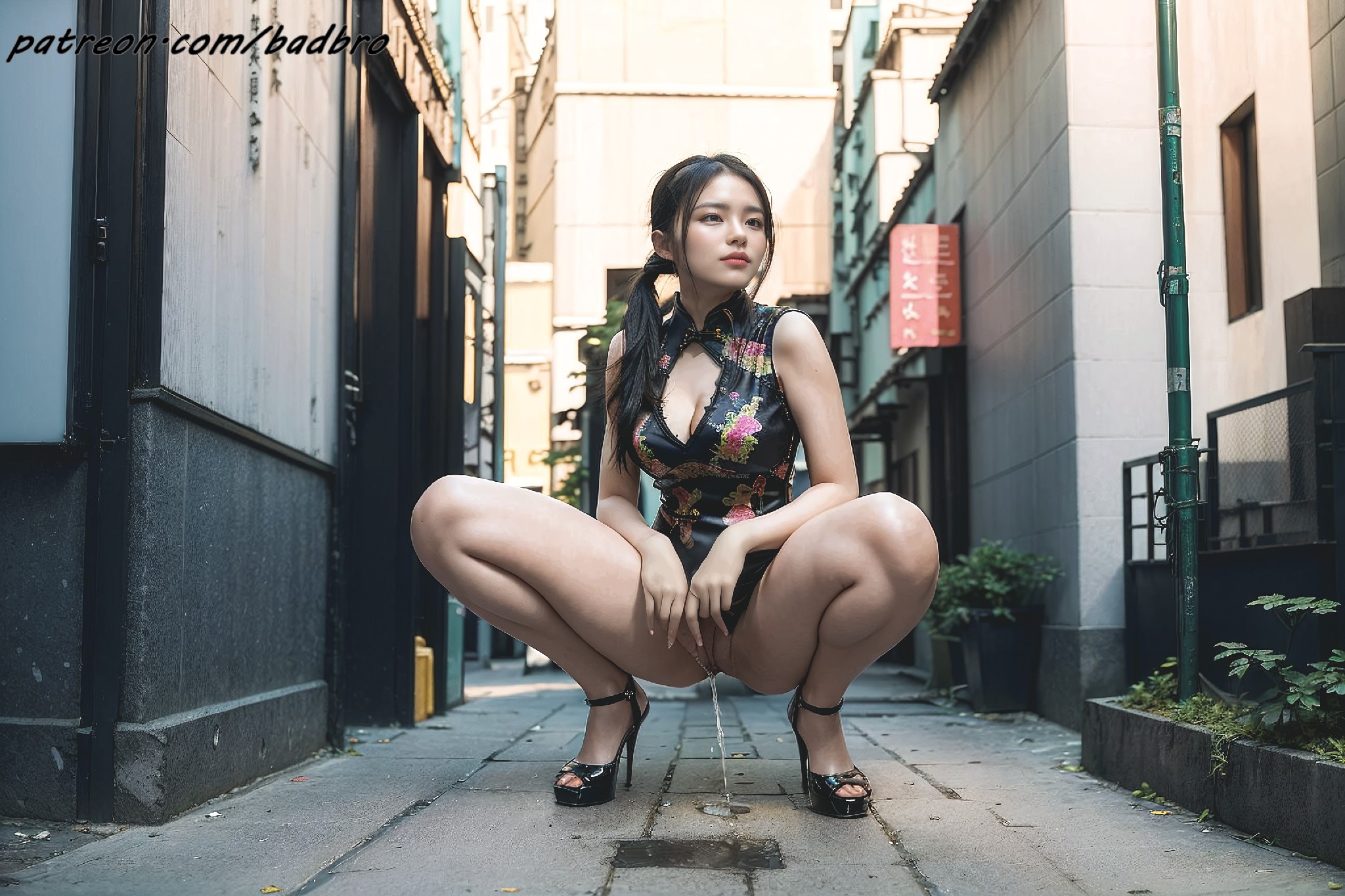 Hong + Kong + street + - + cheongsam, + hairy + pussy