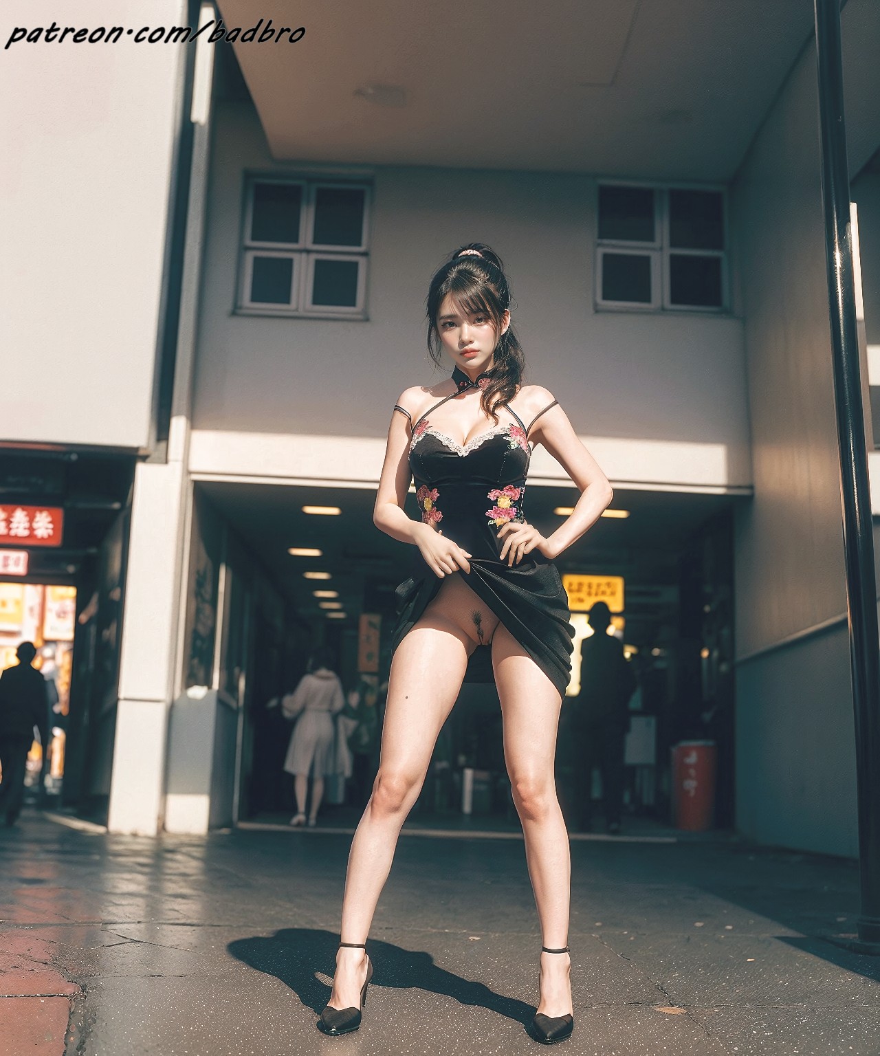 Hong + Kong + street + - + cheongsam, + hairy + pussy